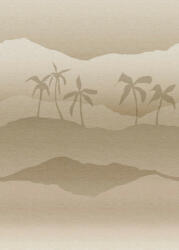  A sivatag legszebb arca! Oázis pálmákkal dűnékkel és az Atlasz vonulataival bézs barna és homokszín tónus falpanel (INK7881)