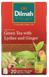 Dilmah Zöld tea DILMAH Lychee & Ginger 20 filter/doboz - papir-bolt