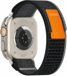 Techsuit Apple Watch 38 / 40 / 41 mm Techsuit Watchband szövet tépőzáras óraszíj W039 (sötétszürke / narancs)
