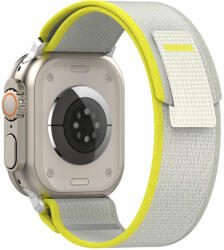 Techsuit Apple Watch 38 / 40 / 41 mm Techsuit Watchband szövet tépőzáras óraszíj W039 (szürke / sárga)
