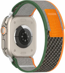Techsuit Apple Watch 38 / 40 / 41 mm Techsuit Watchband szövet tépőzáras óraszíj W039 (szürke / narancs)