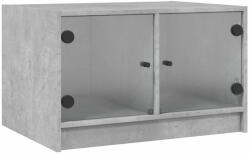 vidaXL betonszürke dohányzóasztal üvegajtókkal 68x50x42 cm 836367