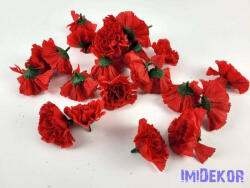 Szegfű selyemvirág fej 6, 5 cm - Piros