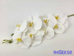 Gumis élethű phalaenopsis orchidea ág 100 cm - Fehér