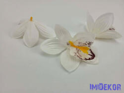  Orchidea selyemvirág fej 9 cm - Törtfehér