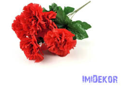  Szegfű 7 ágú selyem csokor 36 cm - Piros