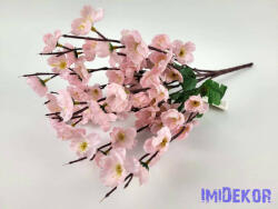  Barackvirág 9 ágú selyem csokor 36 cm - Babarózsaszín