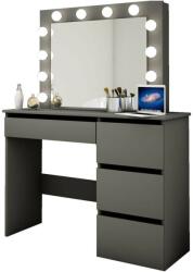 Artool Masa de toaleta/machiaj, neagra, cu oglinda si LED-uri, 94x43x141 cm (BETI4Czarny)