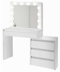 Artool Masa de toaleta/machiaj, alba, cu oglinda si LED-uri, 115x43x145 cm (BETIB)