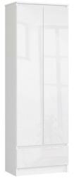 Artool Dulap, placa laminata, 1 sertar, 4 rafturi, 2 usi, alb lucios, 60x35x180 cm (166332-AK) - jollymag