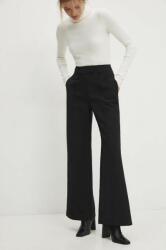 Answear Lab nadrág női, fekete, magas derekú trapéz - fekete L - answear - 13 185 Ft