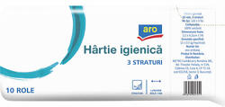 aro Hartie Igienica, 3 Straturi, 10 bucati, fara parfum, Aro (C3321)