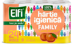Elfi Hartie igienica Elfi Family Piersica, 3 straturi, 24 role (6424521000747)
