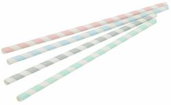 Bionatic Хартиени сламки 20 cm, O 0, 6 cм, пастелни райета, 250 бр
