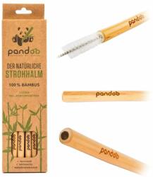 Pandoo hosszú bambusz szívószál tisztítókefével, 12 db-os készlet