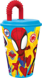 Pókember Spidey szívószálas pohár, műanyag 430 ml (STF15080) - gyerekagynemu