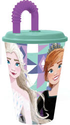 Disney Jégvarázs Ice Magic szívószálas pohár, műanyag 430 ml (STF74230) - mesesajandek
