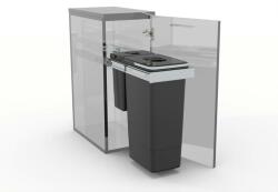 EKOTECH - beépíthető hulladékgyűjtő smart inox 1x26 liter+1x7 liter lágyan záródó