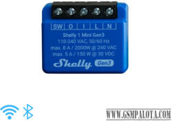 Shelly 1 Mini Gen3 egy áramkörös WiFi-s okosrelé, 8A (SHELLY-1MINI)