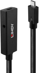 Lindy USB 3.1 Type C Hosszabbító Fekete 5m 43364 (43364)