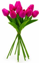  Tulipán csokor művirág, rózsaszín árnyalatok (10 db) (110617)