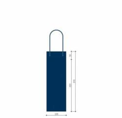  Zsinórfüles kraft táska kék 120x90x370mm, 100db/csomag (25283)