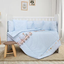 Lorelli Set de dormit pentru copii Lorelli - Lily, 60 x 120 cm, Train, albastru (20800146002) Lenjerii de pat bebelusi‎, patura bebelusi