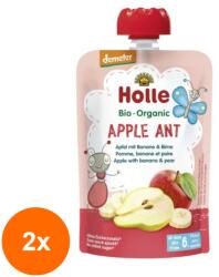 Holle Baby Set 2 x Piure de Mere si Banane cu Pere Eco, Apple Ant, Holle Baby, 100 g (OIB-2xBLG-1877238)