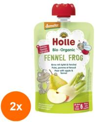 Holle Baby Set 2 x Piure de Pere cu Mere si Fenicul Eco, Fennel Frog, Holle Baby, 100 g (OIB-2xBLG-1877047)