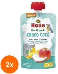 Holle Baby Set 2 x Piure de Mere cu Mango si Nuca de Cocos Eco, Croco Coco, Holle Baby, 100 g (OIB-2xBLG-1877023)