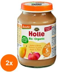 Holle Baby Set 2 x Piure de Mere si Pere Eco, Holle Baby, 190 g (OIB-2xBLG-0490849)