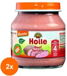 Holle Baby Set 2 x Piure cu Carne de Vita Eco, Holle Baby, 125 g (OIB-2xBLG-4956358)
