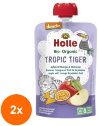Holle Baby Set 2 x Piure de Mere cu Mango si Fructul Pasiunii Eco, Tropic Tiger, Holle Baby, 100 g (OIB-2xBLG-1877399)