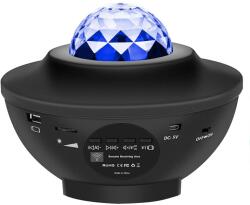  Éjszakai lámpa, Hordozható, Bluetooth vezérlés, Távirányító, Hangszóró, 10 szín, állítható világítás, 360°-os elforgatás, Fekete (CE3)