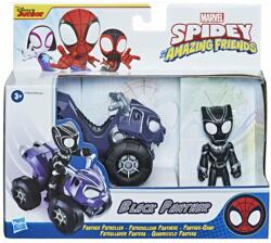 Spidey and His Amazing Friends Figurina cu vehicul, Spiderman, Spidey and his Amazing Friends, Black Panther