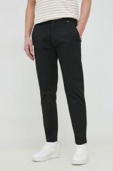 Calvin Klein pantaloni barbati, culoarea negru, mulata PPYX-SPM04J_99X