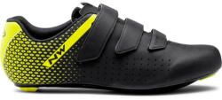 NorthWave Road Core 2 országúti kerékpáros cipő, SPD-SL, fekete-neon sárga, 44-es