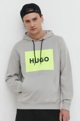 HUGO BOSS pamut melegítőfelső szürke, férfi, nyomott mintás, kapucnis - bézs XXL