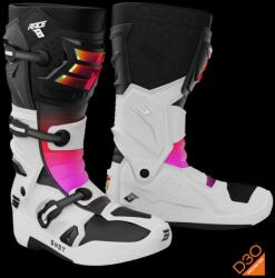 Shot Ghete motocross Shot Race 8 Holographic alb-negru-roz (SHOA07-24A1-B01)