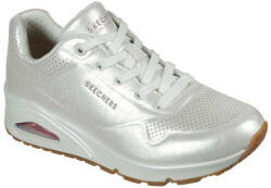 Skechers Uno - Pearl Queen 155174-WHT női fűzős sneaker cipő gyöngyház fényű 06440