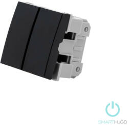 Smarthugo fekete kettős alternatív villanykapcsoló betét - 106+6