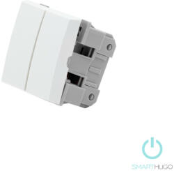 Smarthugo fehér kettős alternatív villanykapcsoló betét - 106+6