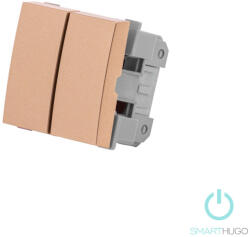 Smarthugo arany kettős alternatív villanykapcsoló betét - 106+6 (sh200223)