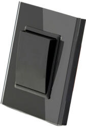 Smarthugo fekete üvegkeretes váltókapcsoló, alternatív villanykapcsoló - 106 (sh101202)