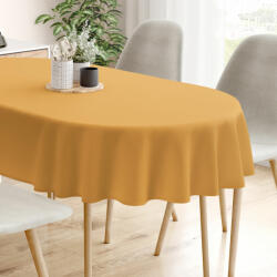 Goldea pamut asztalterítő - mustárszínű - ovális 120 x 200 cm