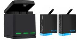 Telesin Töltő 3 akkumulátorhoz + 2 tartalék akkumulátor GoPro Hero 8/7/6/5 Black kamerához