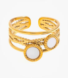 LAAVA Aranyozott gyűrű gyöngyházzal (állítható méret) - laava - 5 490 Ft