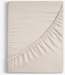 Goldea cearceaf de pat cu elastic din bumbac - latte 140 x 200 cm