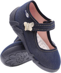 Ren But Pantofi baietel, din material textil, albastru, cu scai, Bear (REB5406)