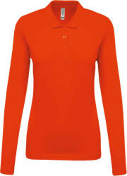Kariban galléros hosszú ujjú Női piké póló KA257, Orange-L